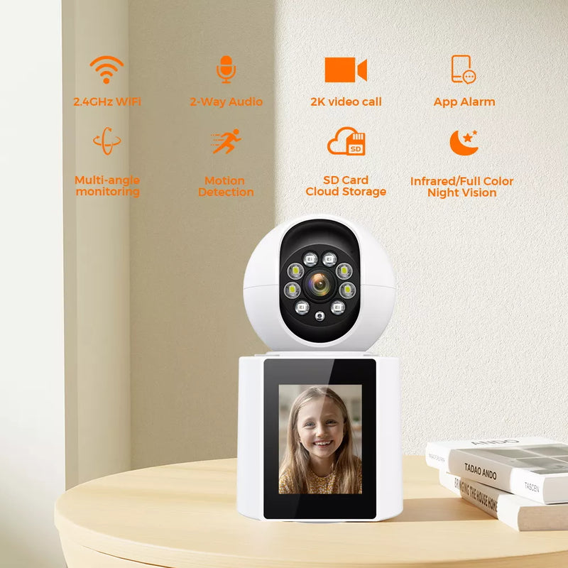 Câmera Wi-fi 4mp Monitor Idosos E Crianças Com Vídeochamada