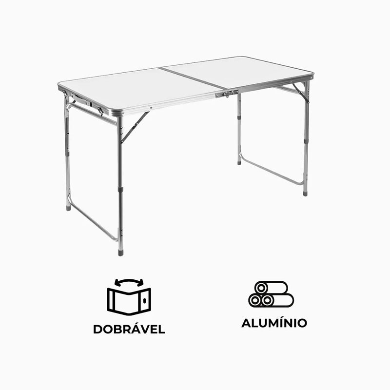 Mesa Dobrável em Alumínio para camping