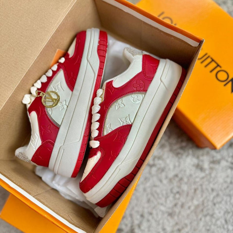 Tênis Air Force Louis Vuitton Branco e Vermelho