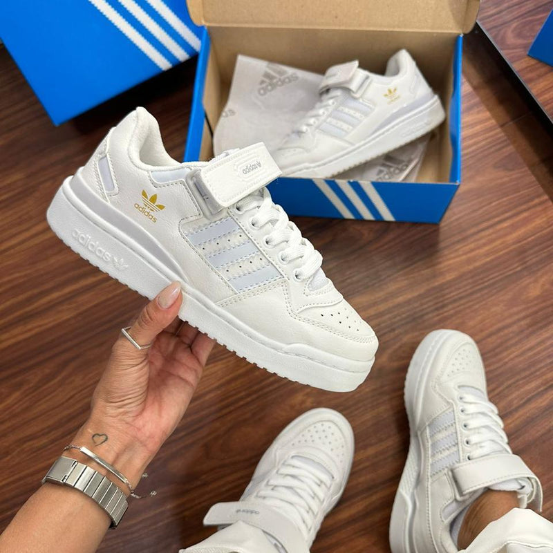 Adidas Forum Low Velcro  Branco e Azul